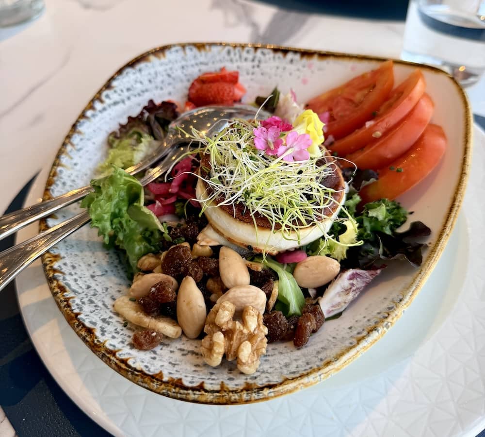 Goats cheese salad at Nautica Beach Club