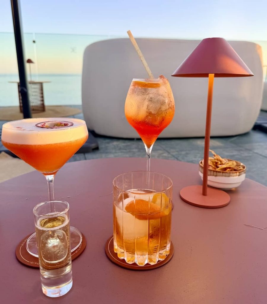 cocktails at Kena rooftop bar, El Fuerte Hotel Marbella (